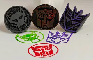 Transformers Autobots and Decepticons Logo Ink Stamps