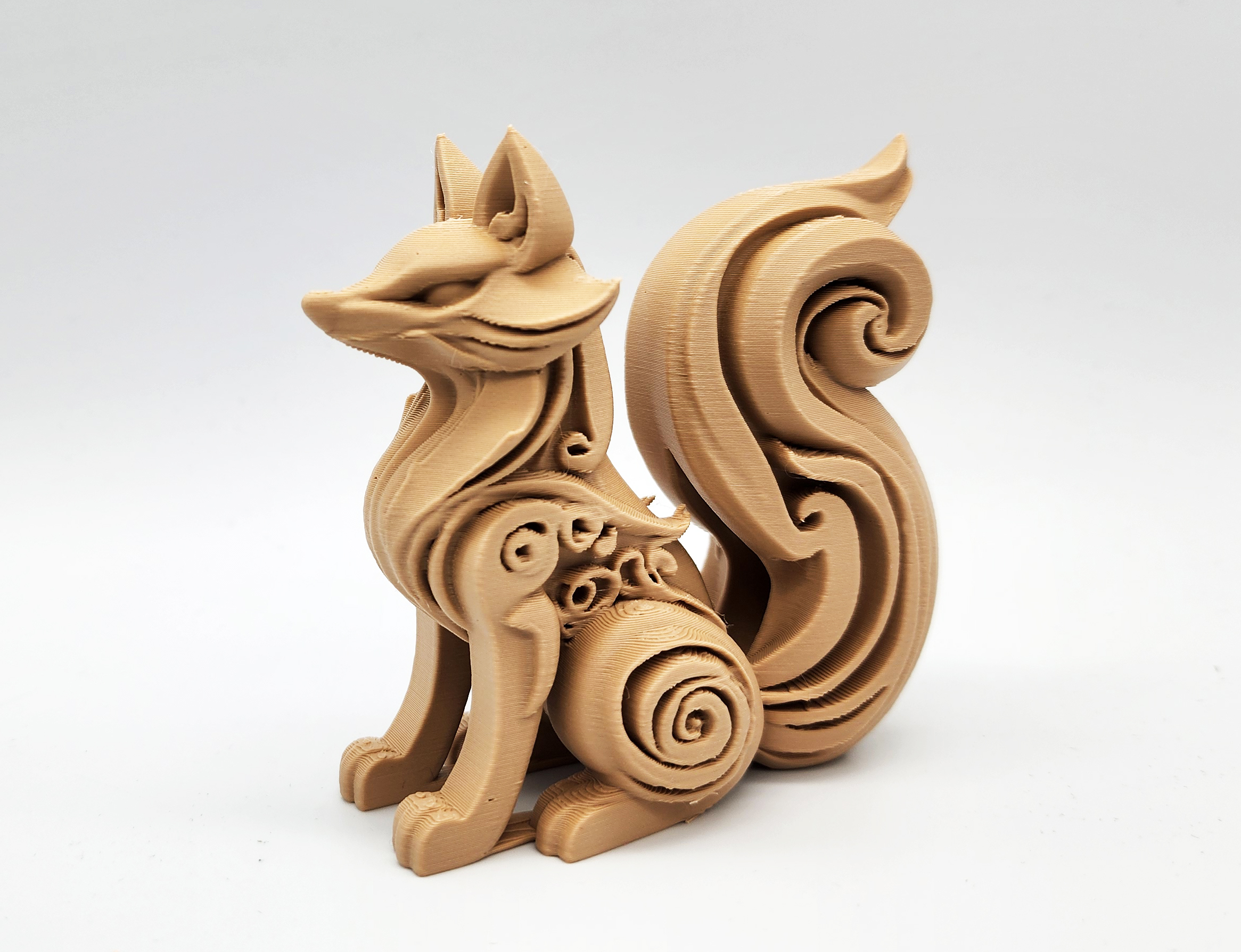 Wood-Carved Fox Toy