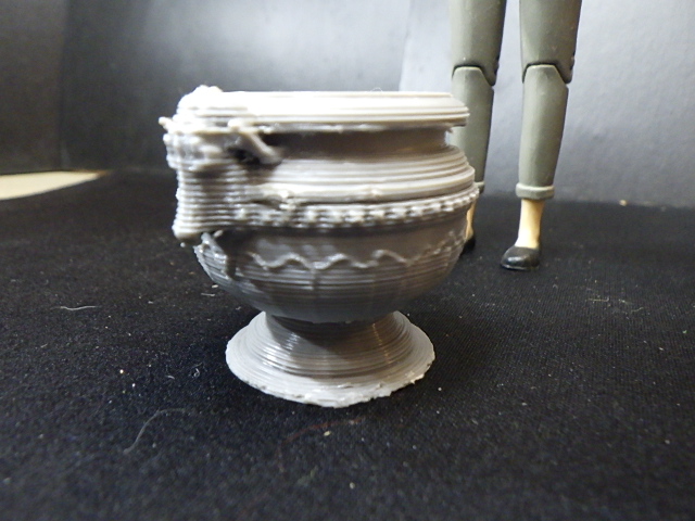 Ram's Head Concrete Planter in Dollhouse Scale