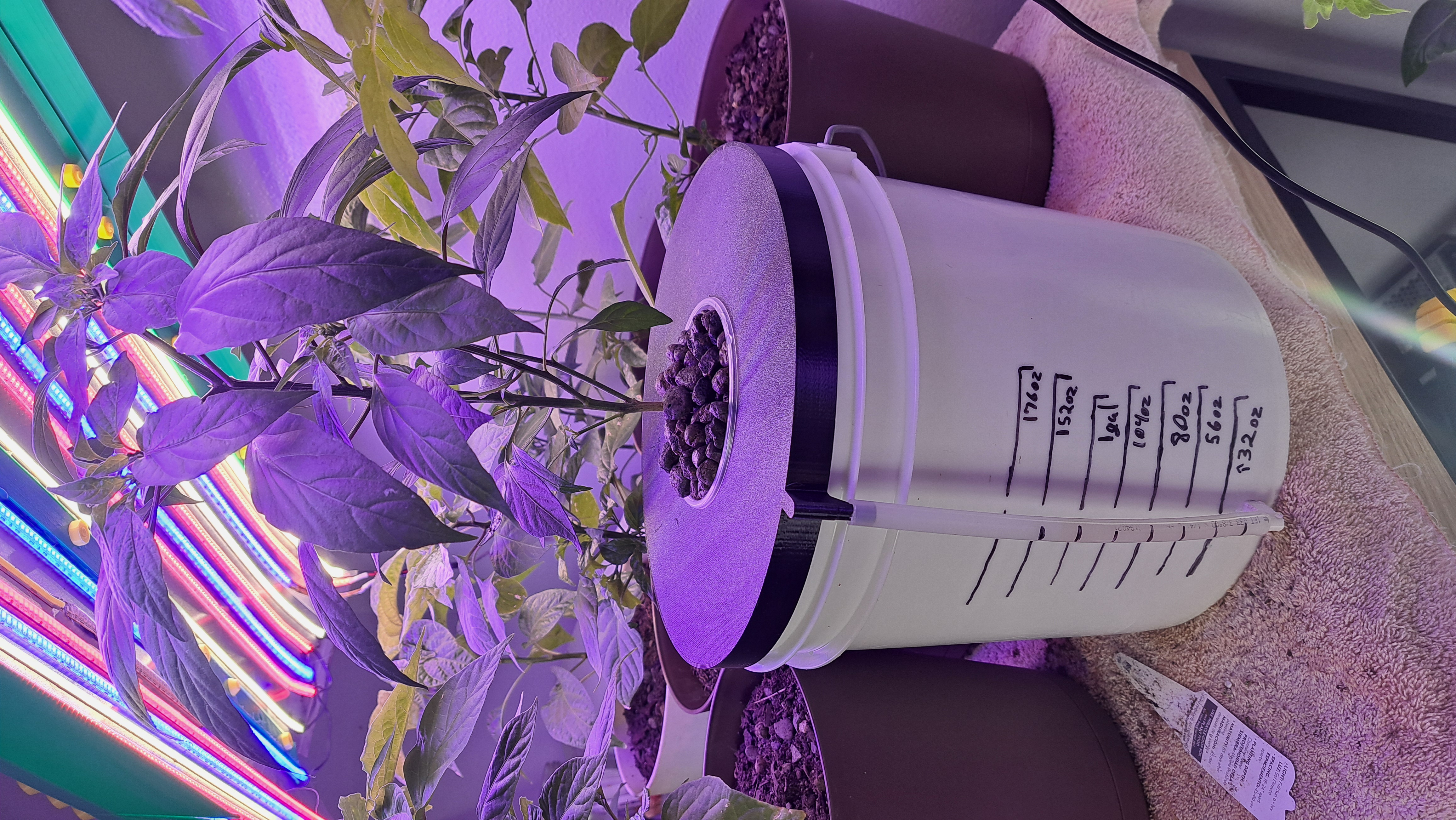 2.5gal Bucket Kratky Hydroponic Lids & Water Level Indicator. Multiple pot options