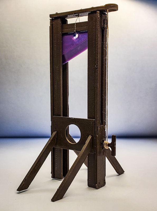 DIY miniature Guillotine kit card model (Tweaked - friendly tolerances.)