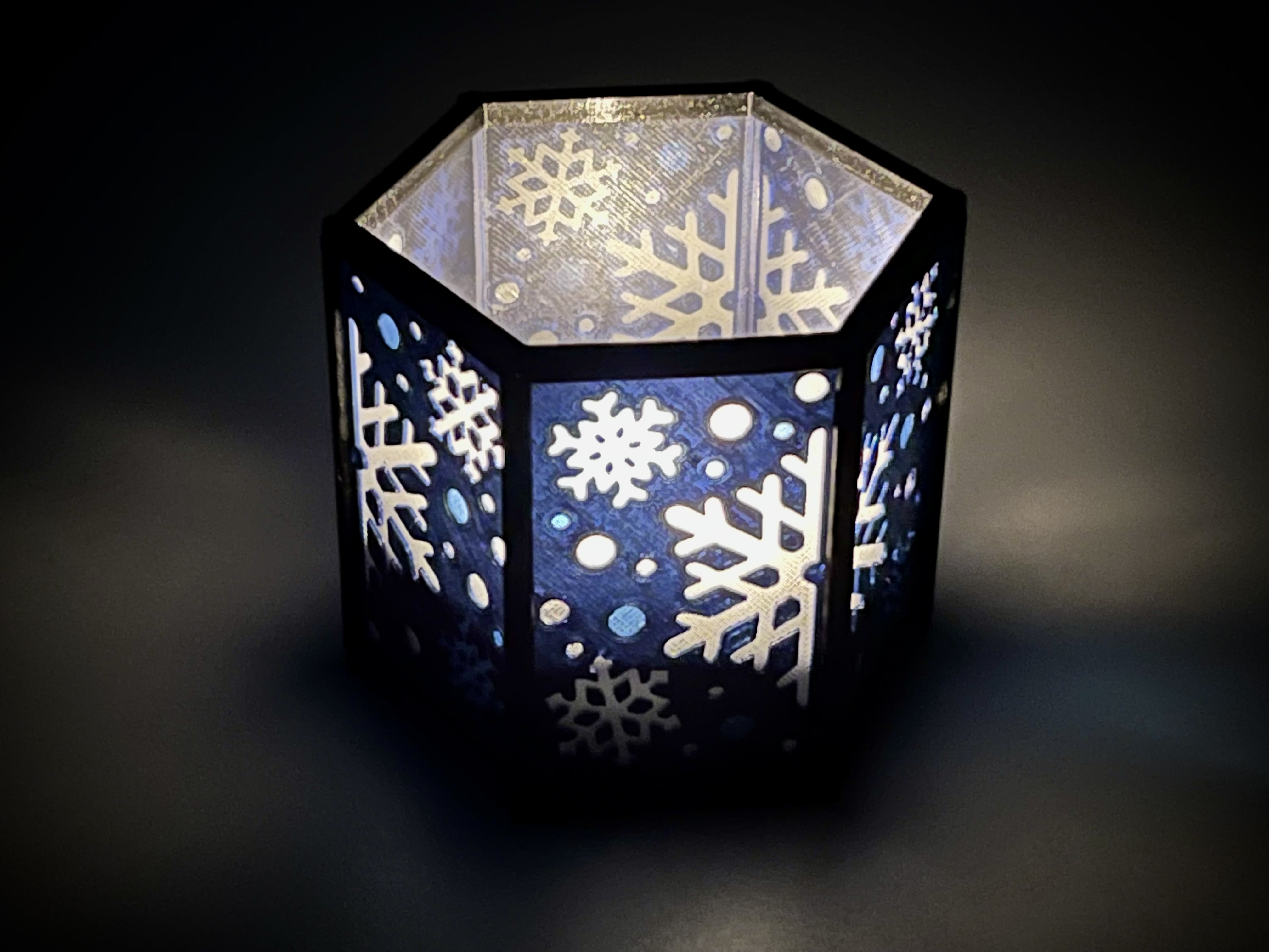 Winter Lantern with Interchangeable Color Panels