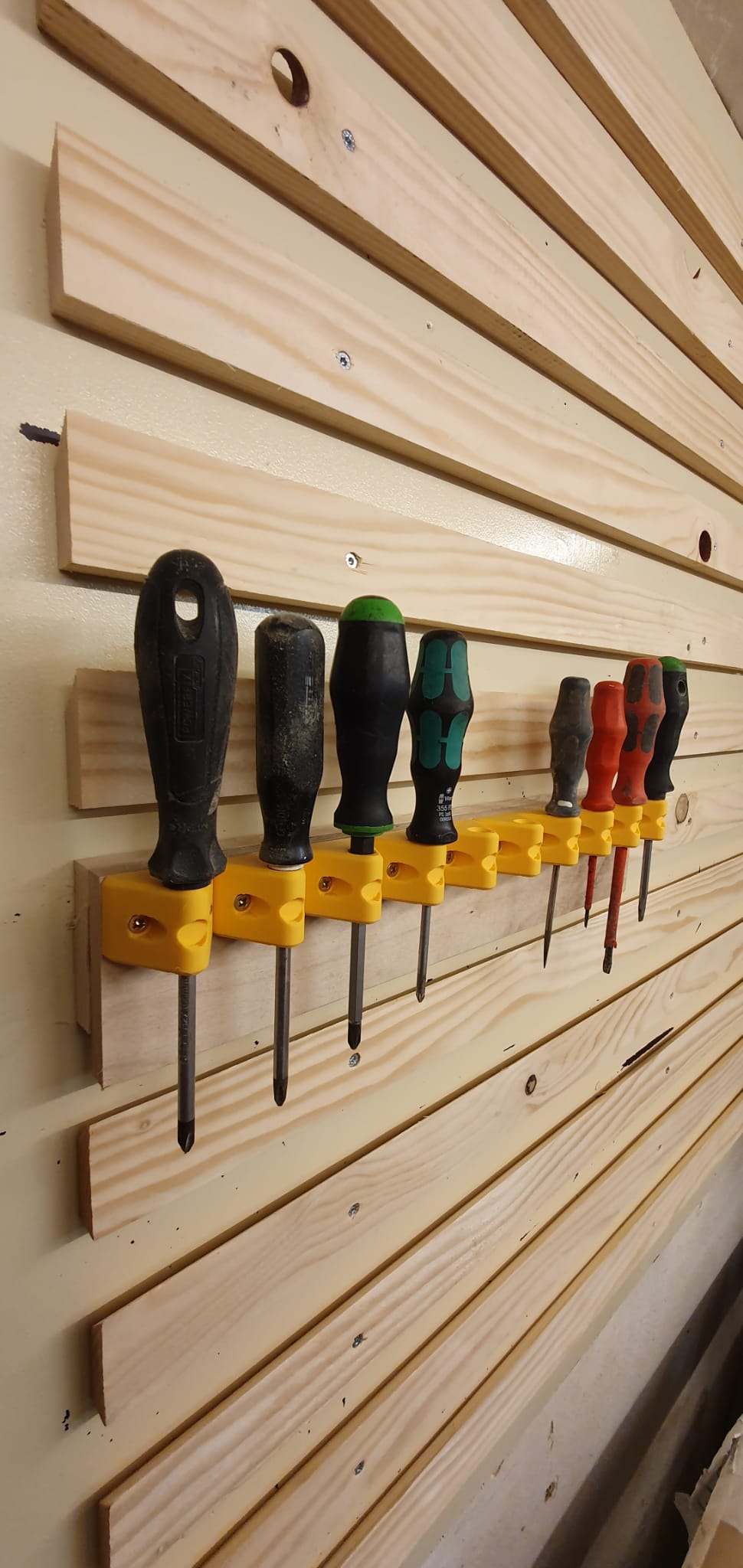 A holder for screwdrivers with 9mm and 13mm diameter