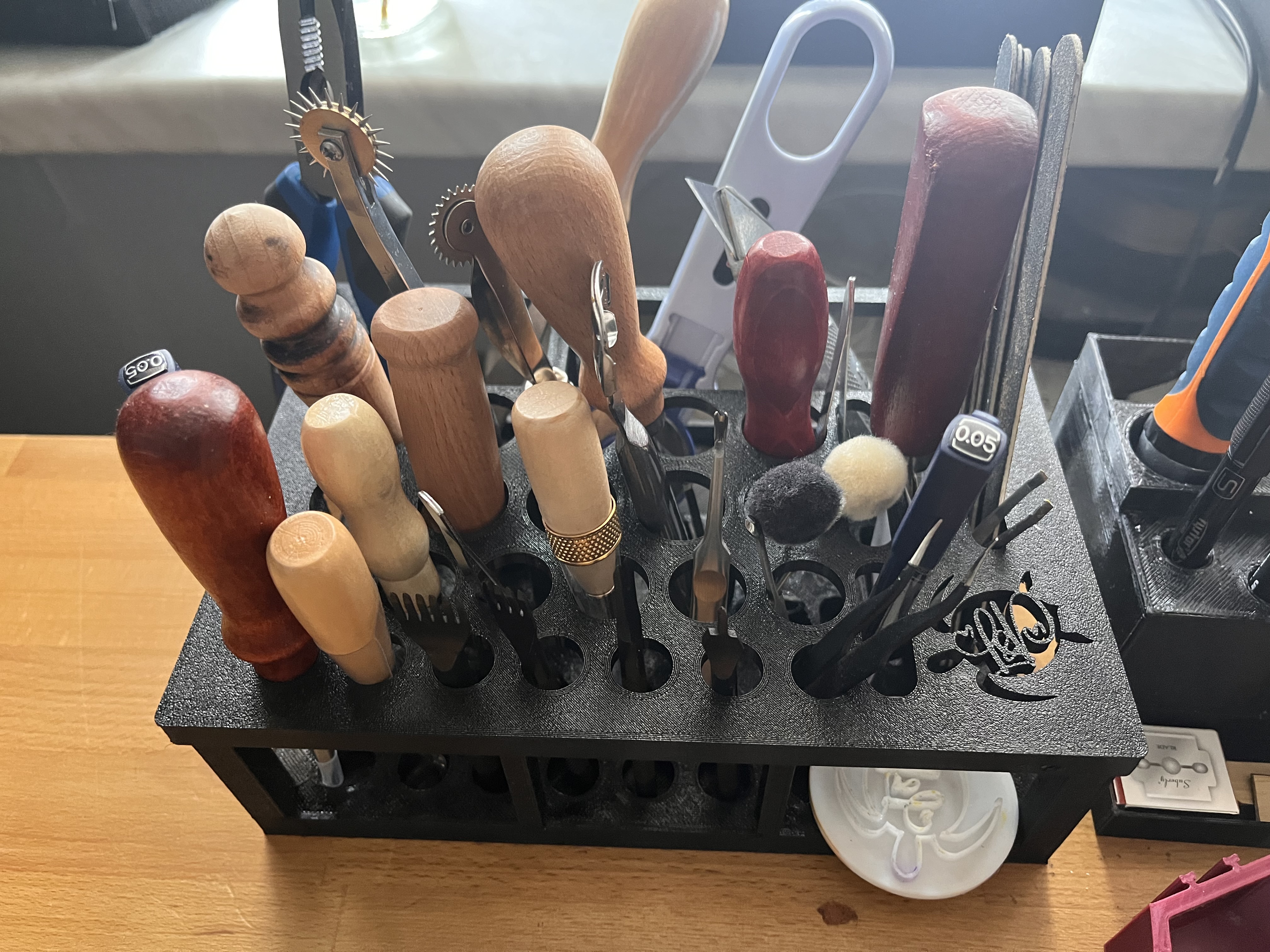 Organizer for leatherworking tools