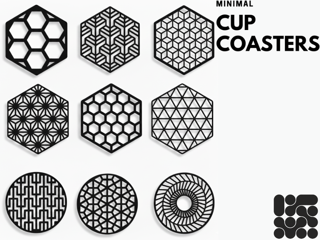 Minimal Cup Coasters (Commercial)