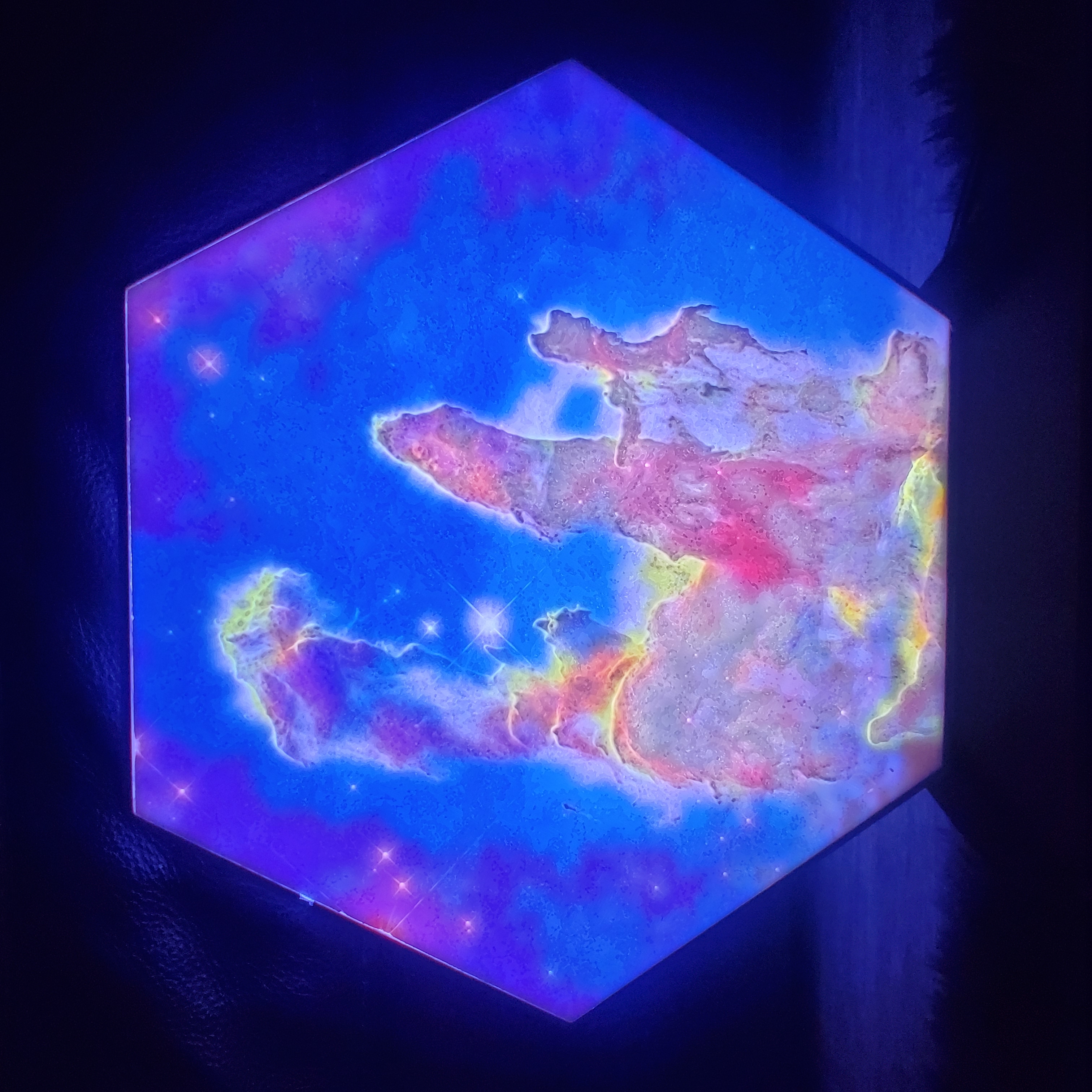 Smart LED Eagle Nebula lithophane lamp.