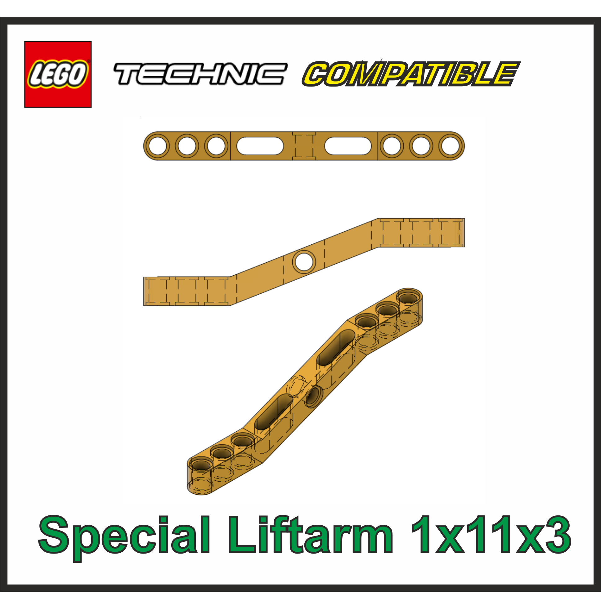 LEGO Technic Compatible Special Liftarm 1x11x3 por Pimpusław ...