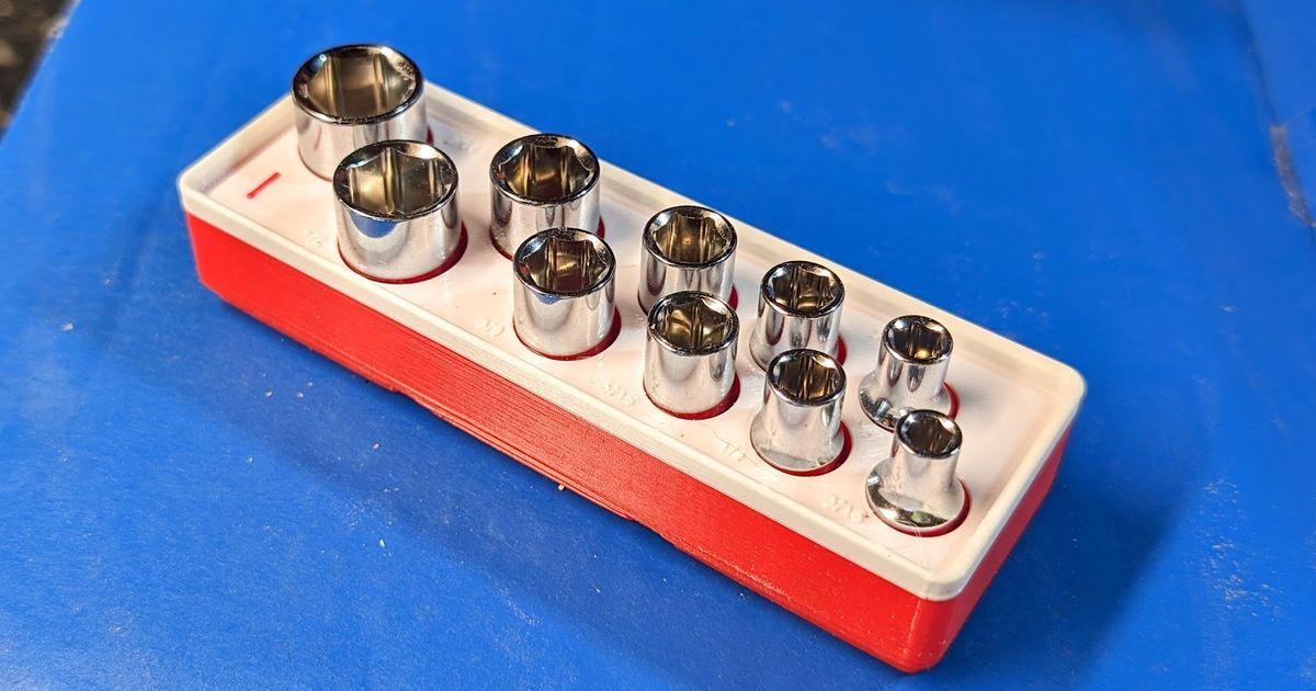 Gridfinity Socket Holder for 1/4" Pittsburgh Harbor Freight Socket