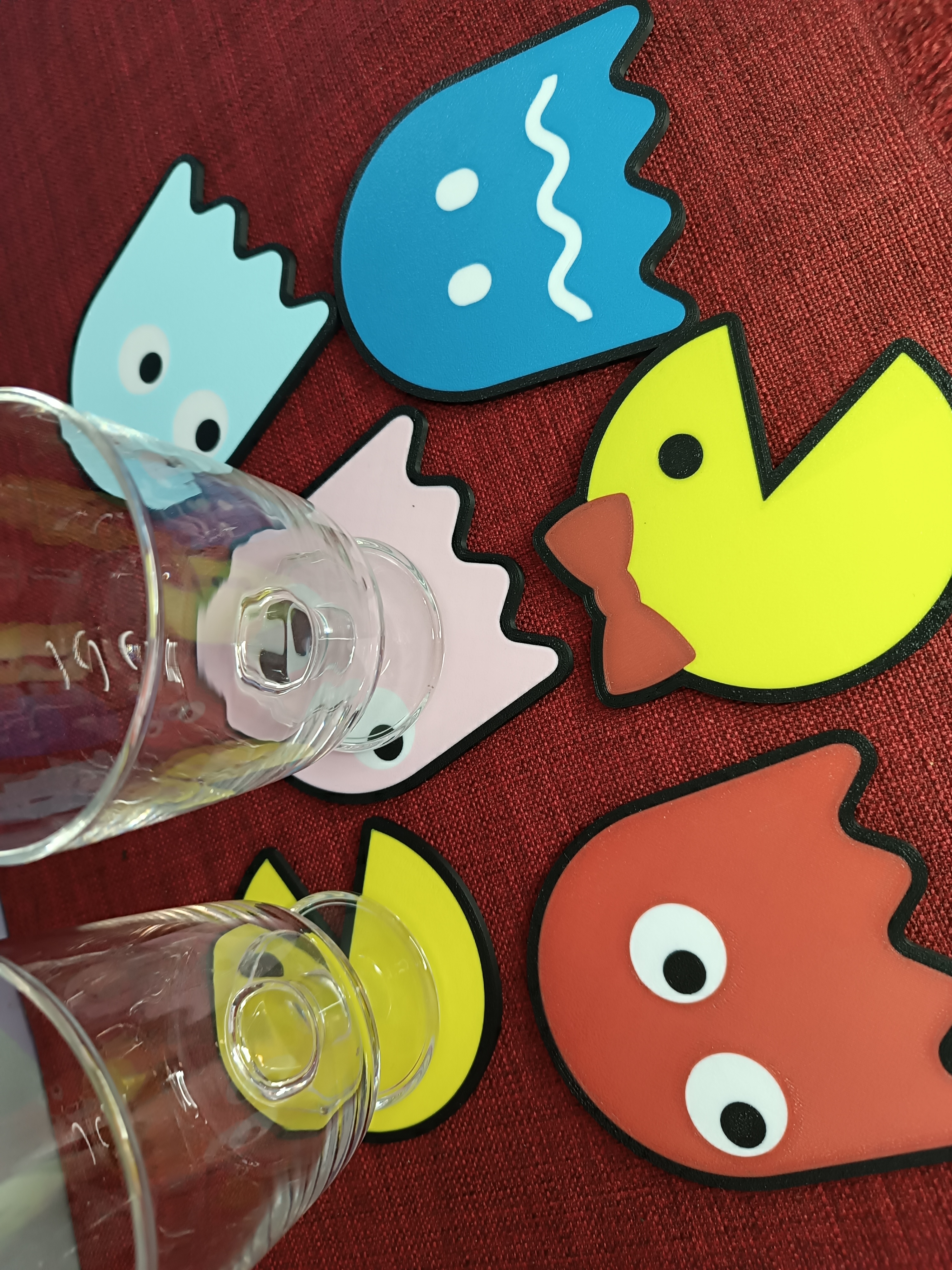 COASTER PACMAN SET (6PC) DIFFERENT COLORS
