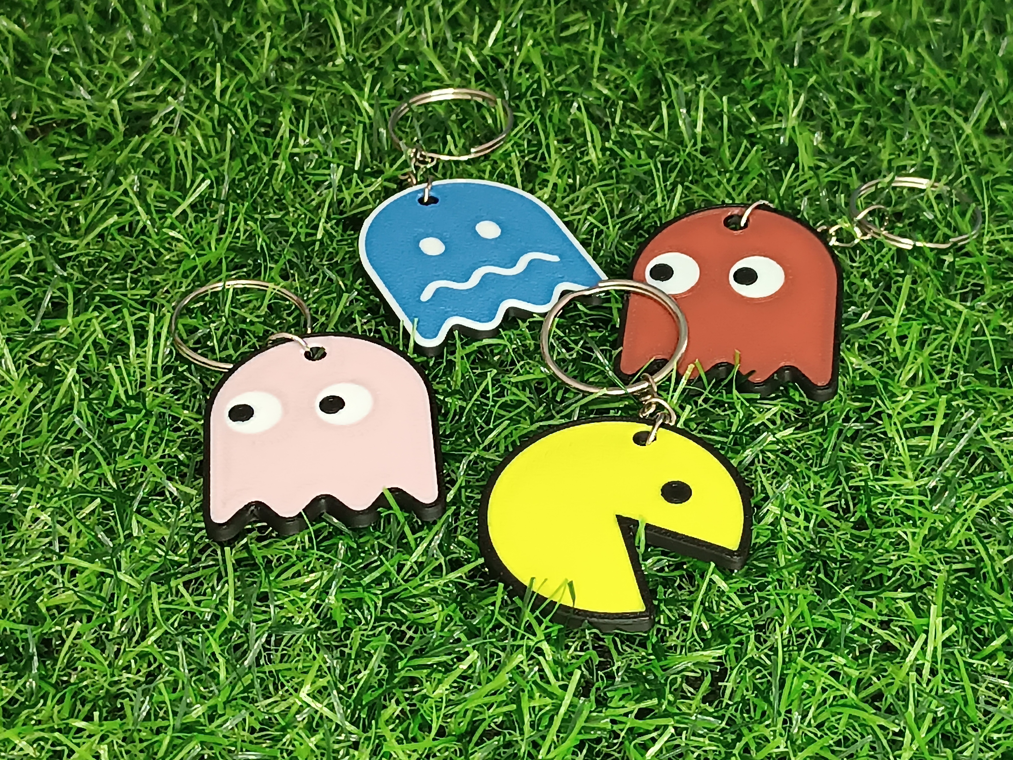 KEYRING PACMAN SET - DIFFERENT COLORS (3mf) by Valeria Momo ...