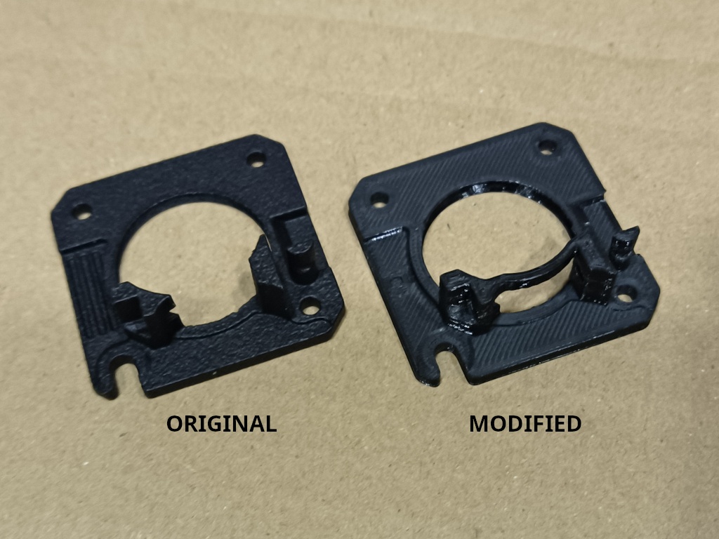 MK3.9/MK4 Nextruder main plate for MMU3, modified for flex filament
