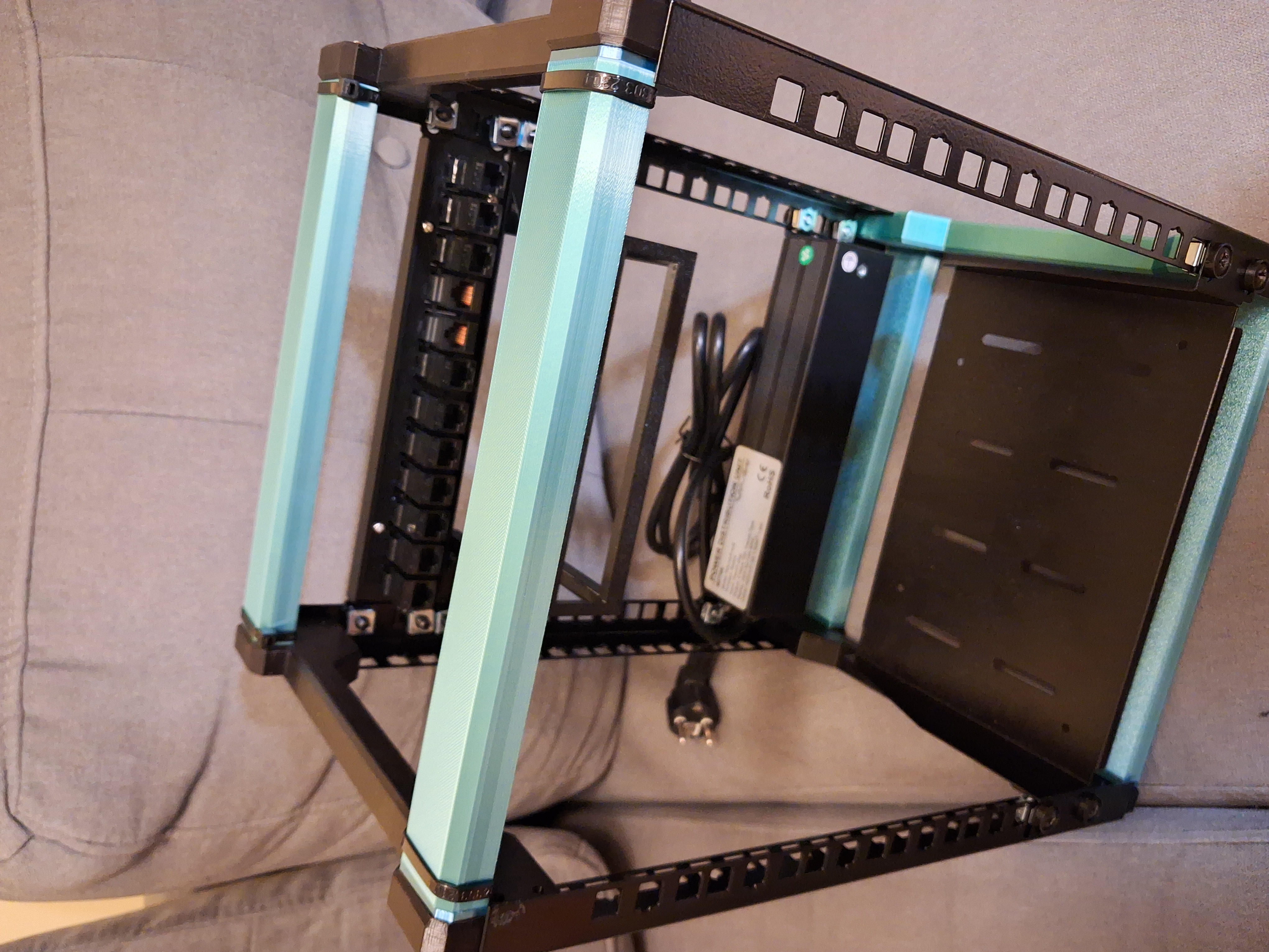 Mini Rack 10" server rack for cheap rails 3D model thumbnail