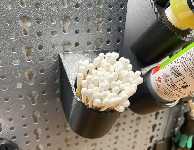 Cotton bud/Q-Tip holder for Kupper pegboard