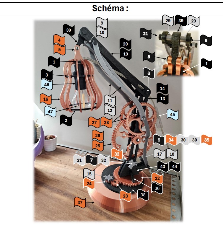 Miniatura 4 do modelo 3D Lampe Mécanique