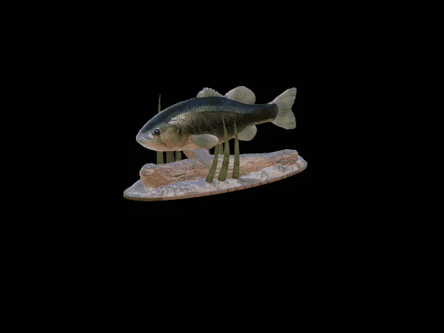 Largemouth Bass Statue with Base – Design 1