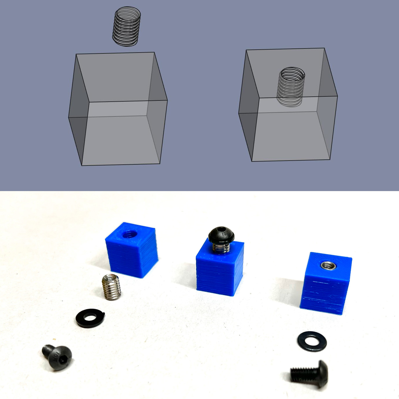 Self Tapping Thread Insert Cut-out STEP Files