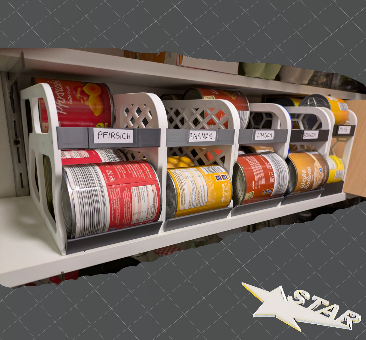 850ml Can storage dispenser "First in - First out" / Lebensmitteldosenlager — miniatura 5