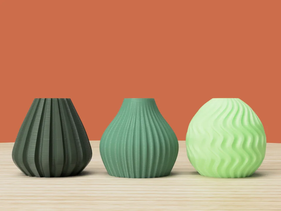 Mini Vase Set of 3 by KAKI.3D