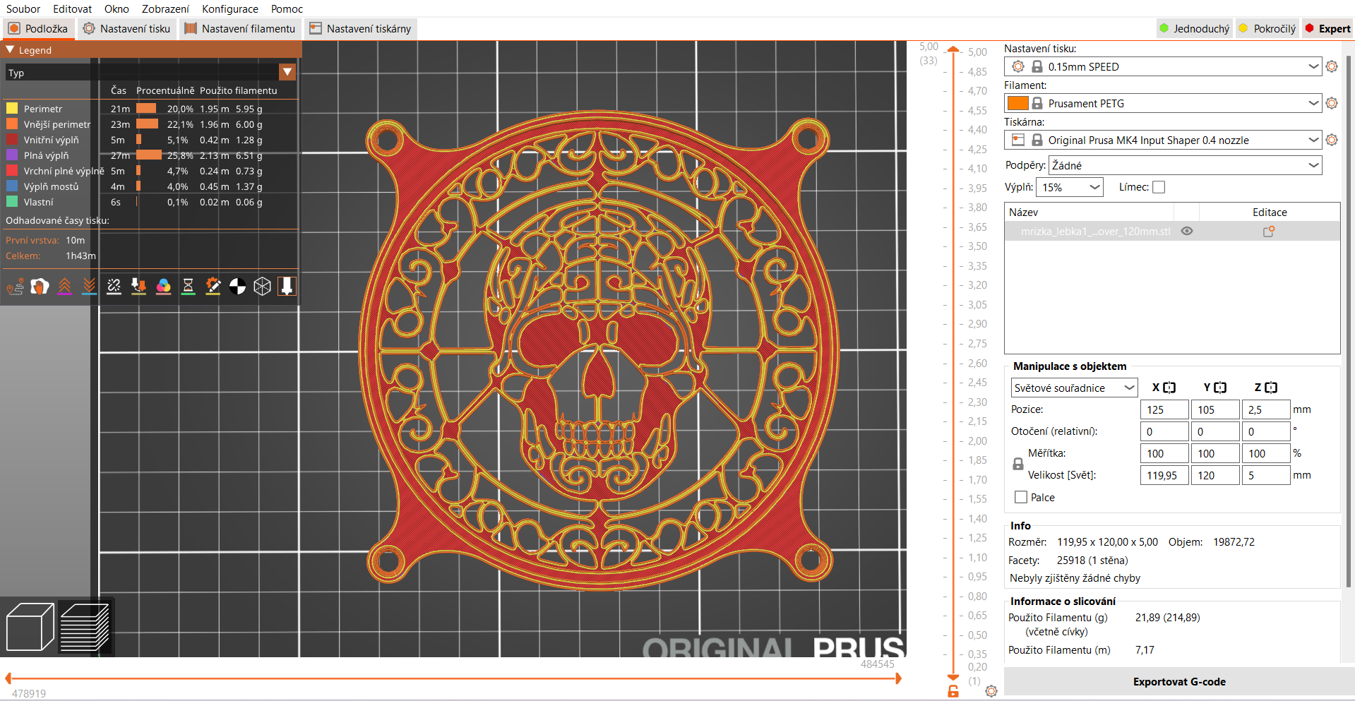 Fan cover: Skull 1 (120 mm) by Nina Máčová | Download free STL model ...