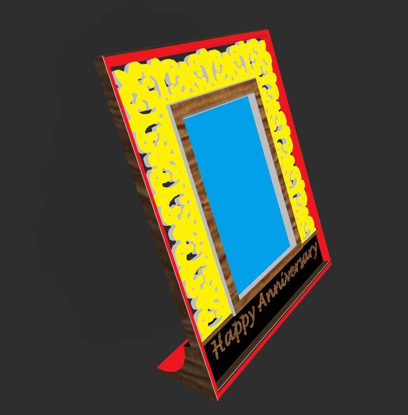 3D PRINTED PICTURE FRAME:ANNIVERSARY ELEGANCE:SINGLE FILE 5 X 7 INCH