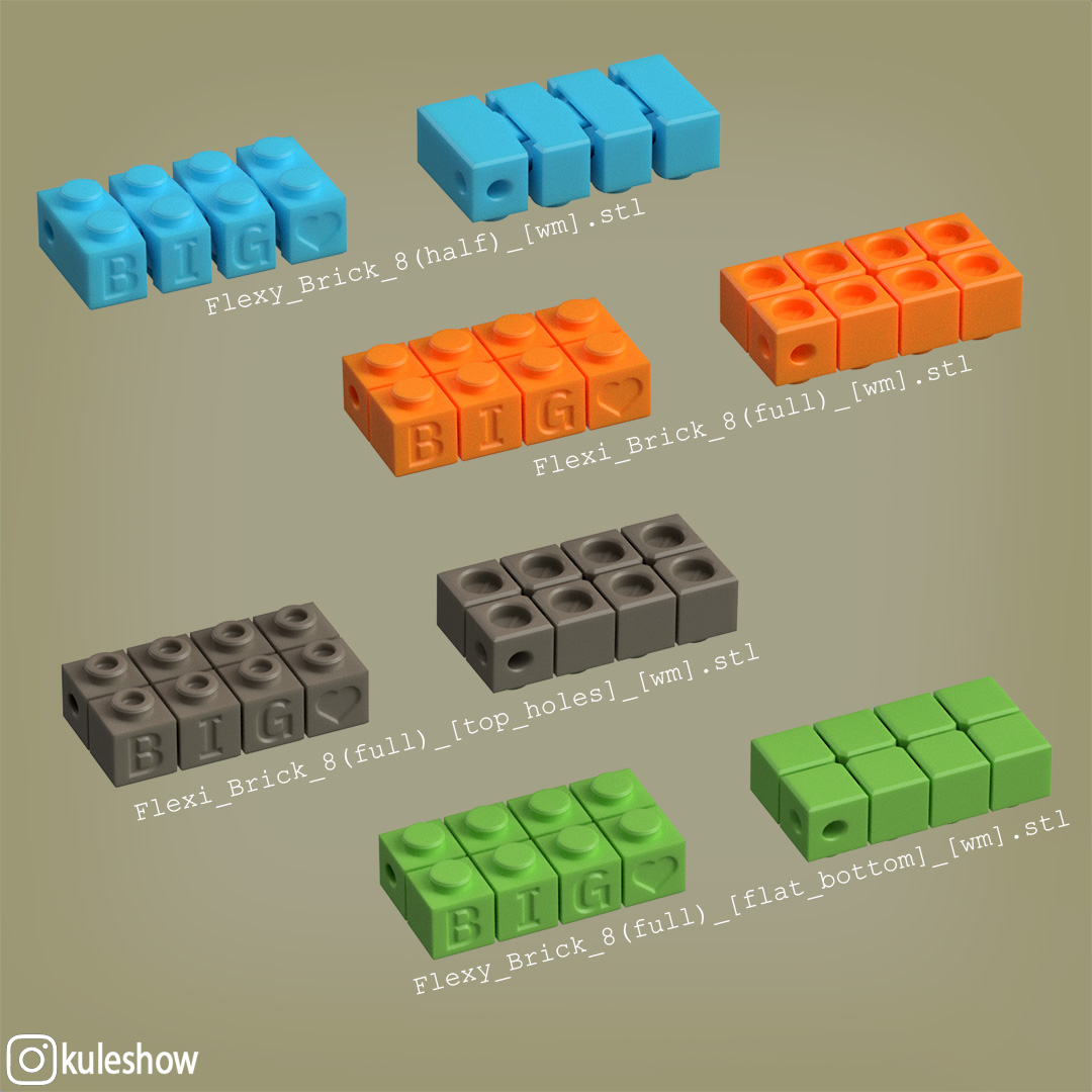 Miniatura 3 do modelo 3D Flexy Brick keychain