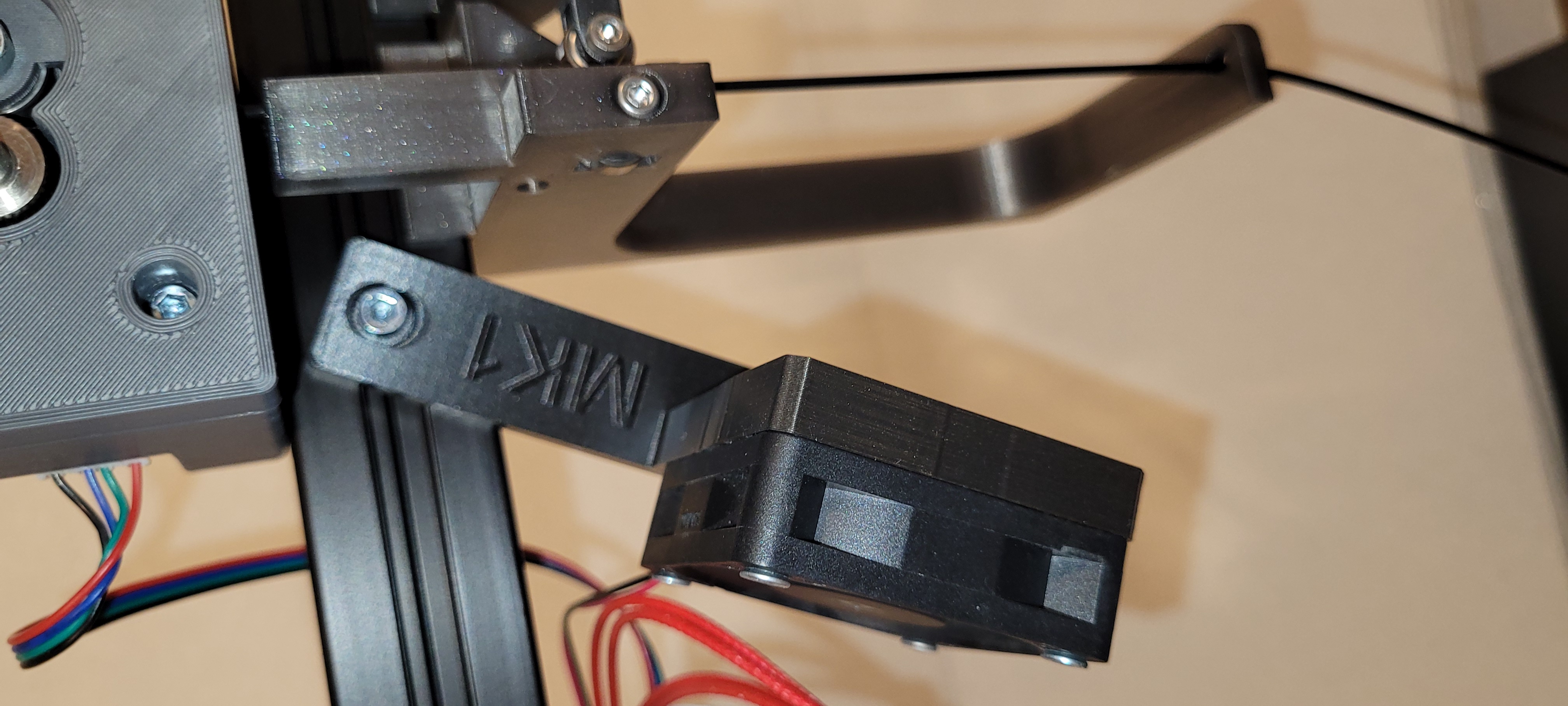 extended 50mm fan holder for filament measuring device 3D model thumbnail