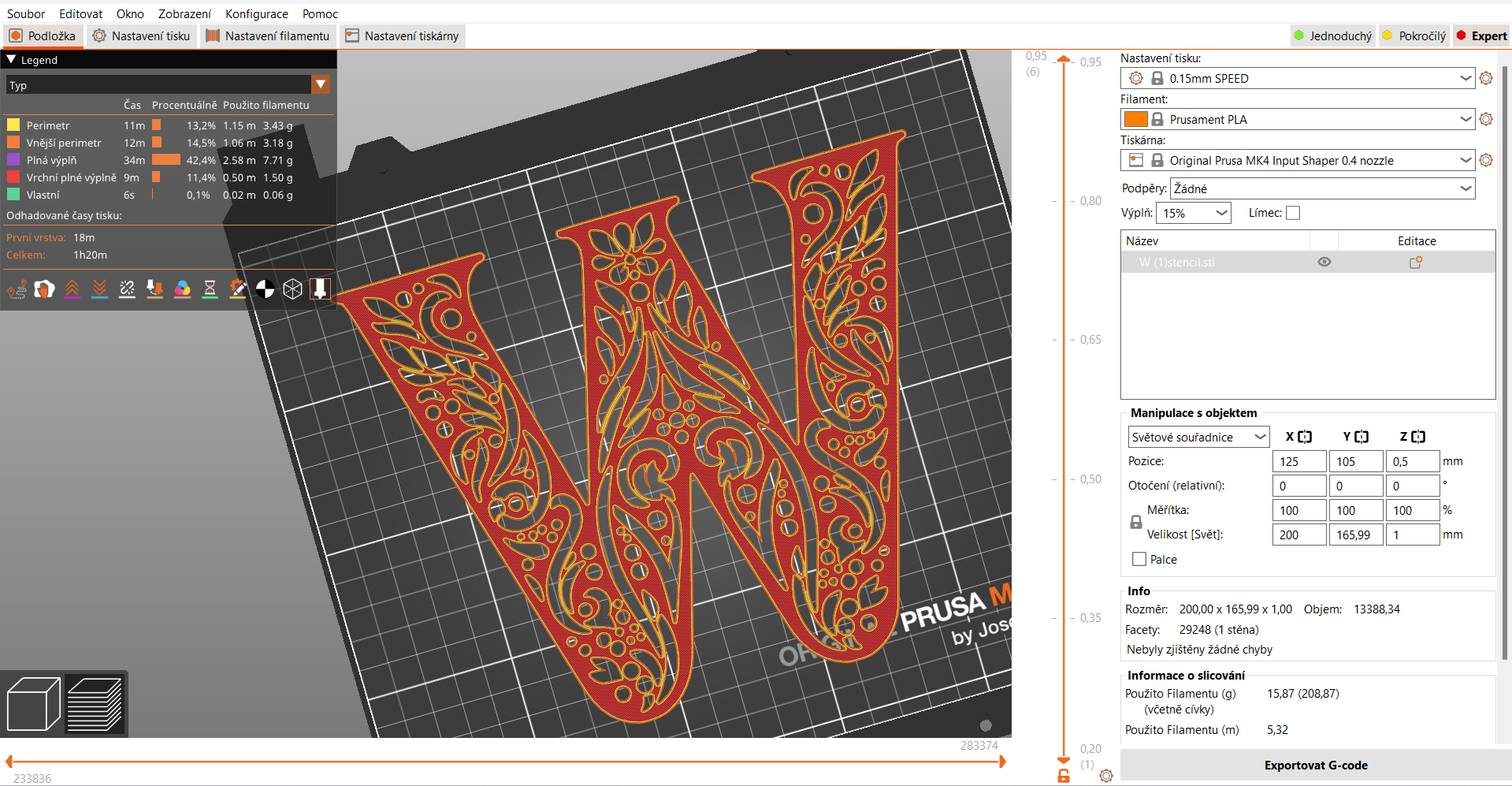 Stencil: letter W by Nina Máčová | Download free STL model | Printables.com