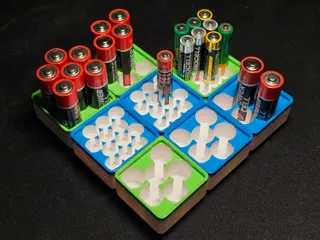 Gridfinity Battery Bins 1x1 3u 12xAAA 6xAA