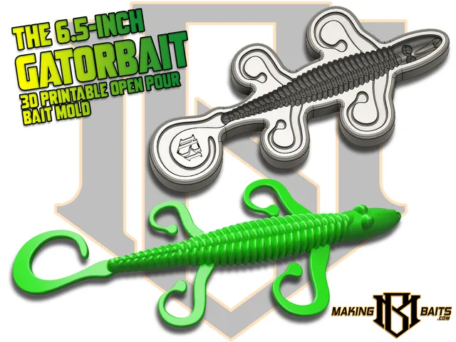 The 6.5-inch GatorBait Open Pour Bait Mold By MakingBaits.com