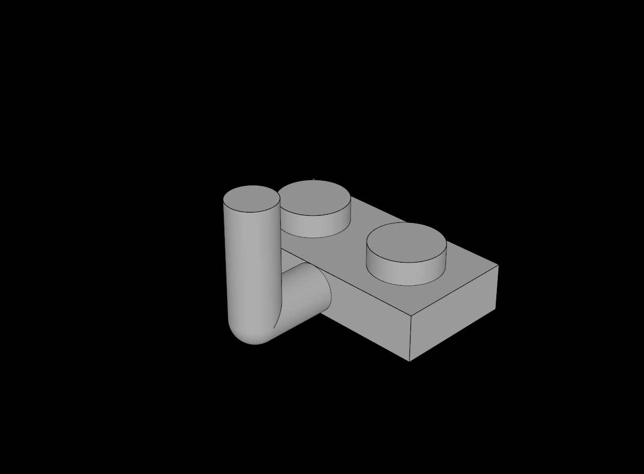 Lego Compatible (4623.dat) Plate  1 x  2 with Vertical Bar on Long Side and Long Arm