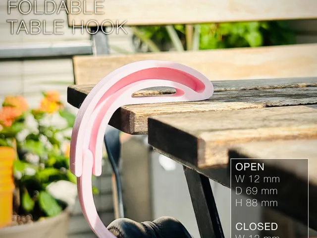 OOKER | foldable table hook, print-in-place