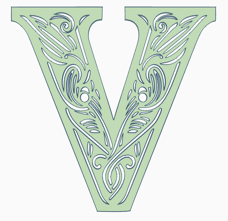 Stencil: letter V by Nina Máčová | Download free STL model | Printables.com