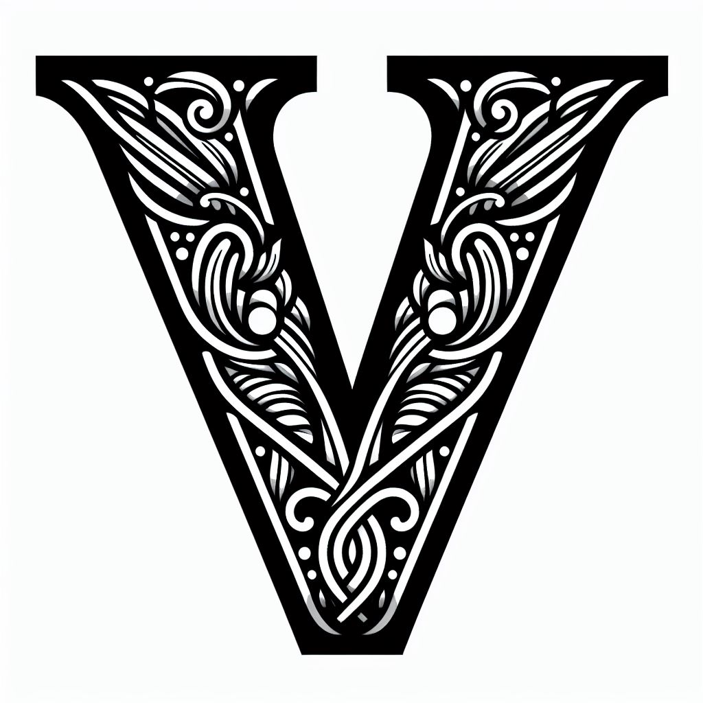 Frottage creation: letter V (version 3) by Nina Máčová | Download free ...