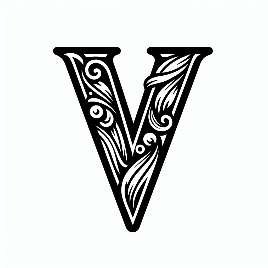 Frottage creation: letter V (version 4) by Nina Máčová | Download free ...