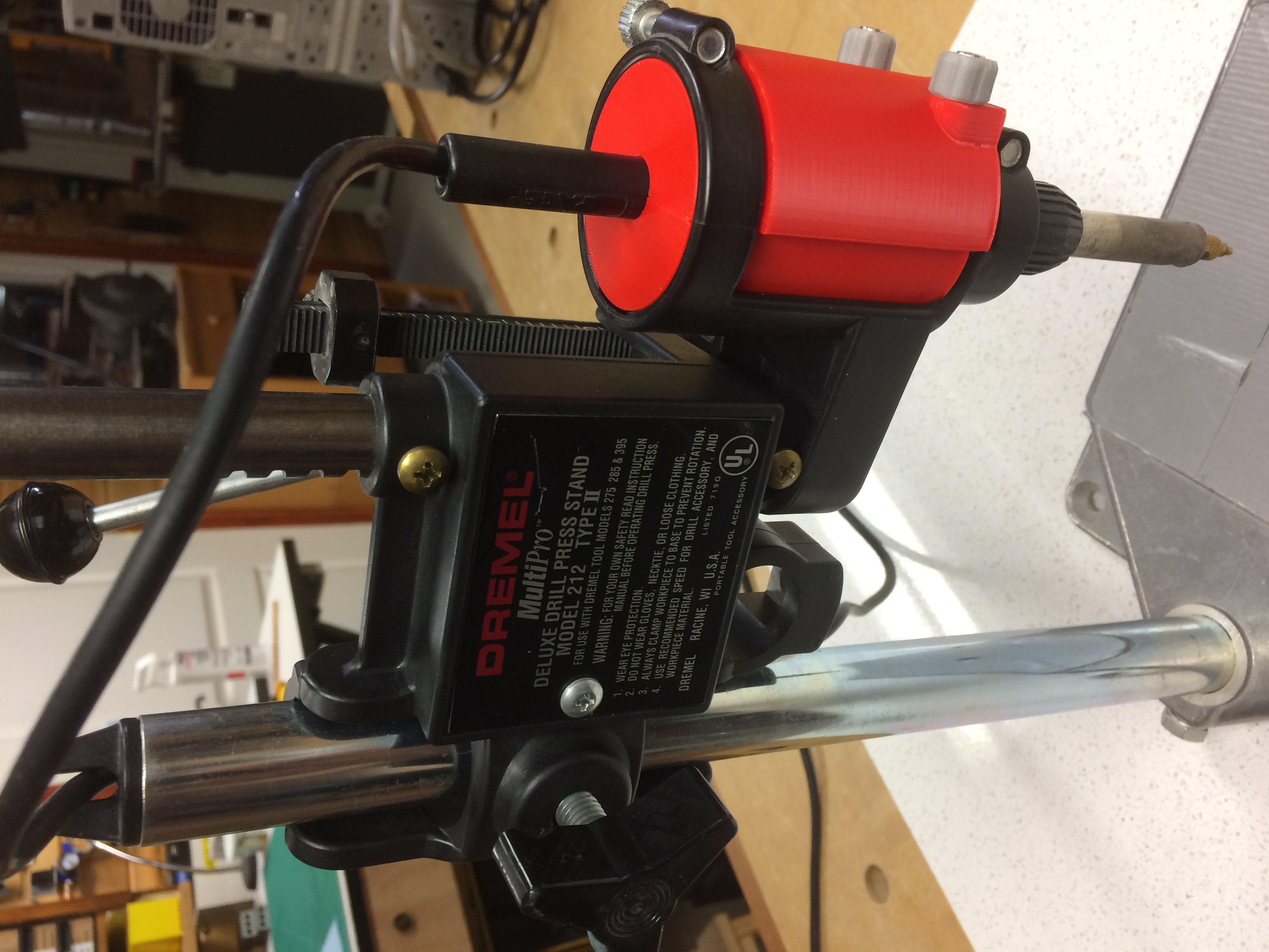 Dremel MultiPro drill press stand adapter for PACE PS-90 soldering iron