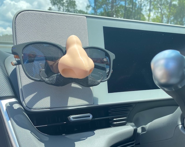 Stupid Nose magnetic sunglasses holder for Ioniq 5