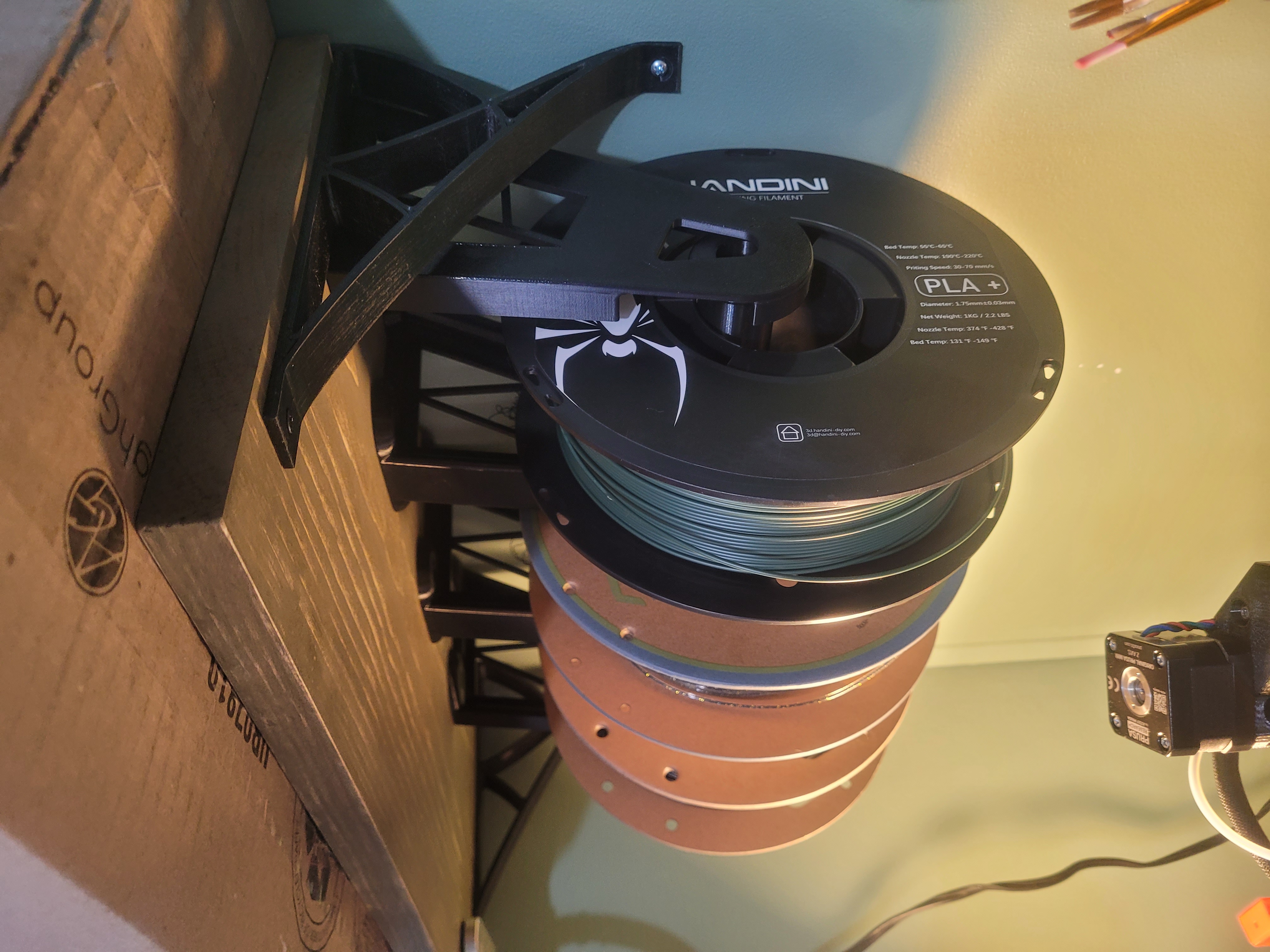 Undershelf Filament Spool Hanger System