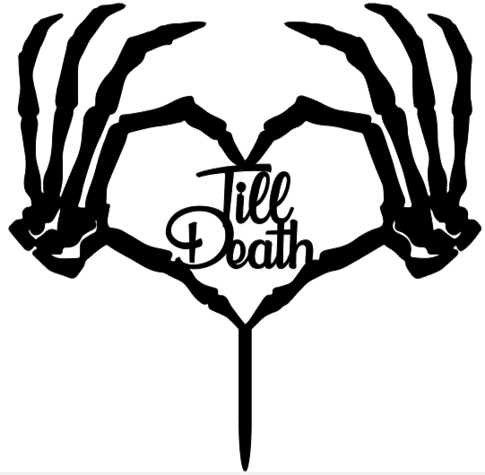Skeleton Hand Heart Cake Topper