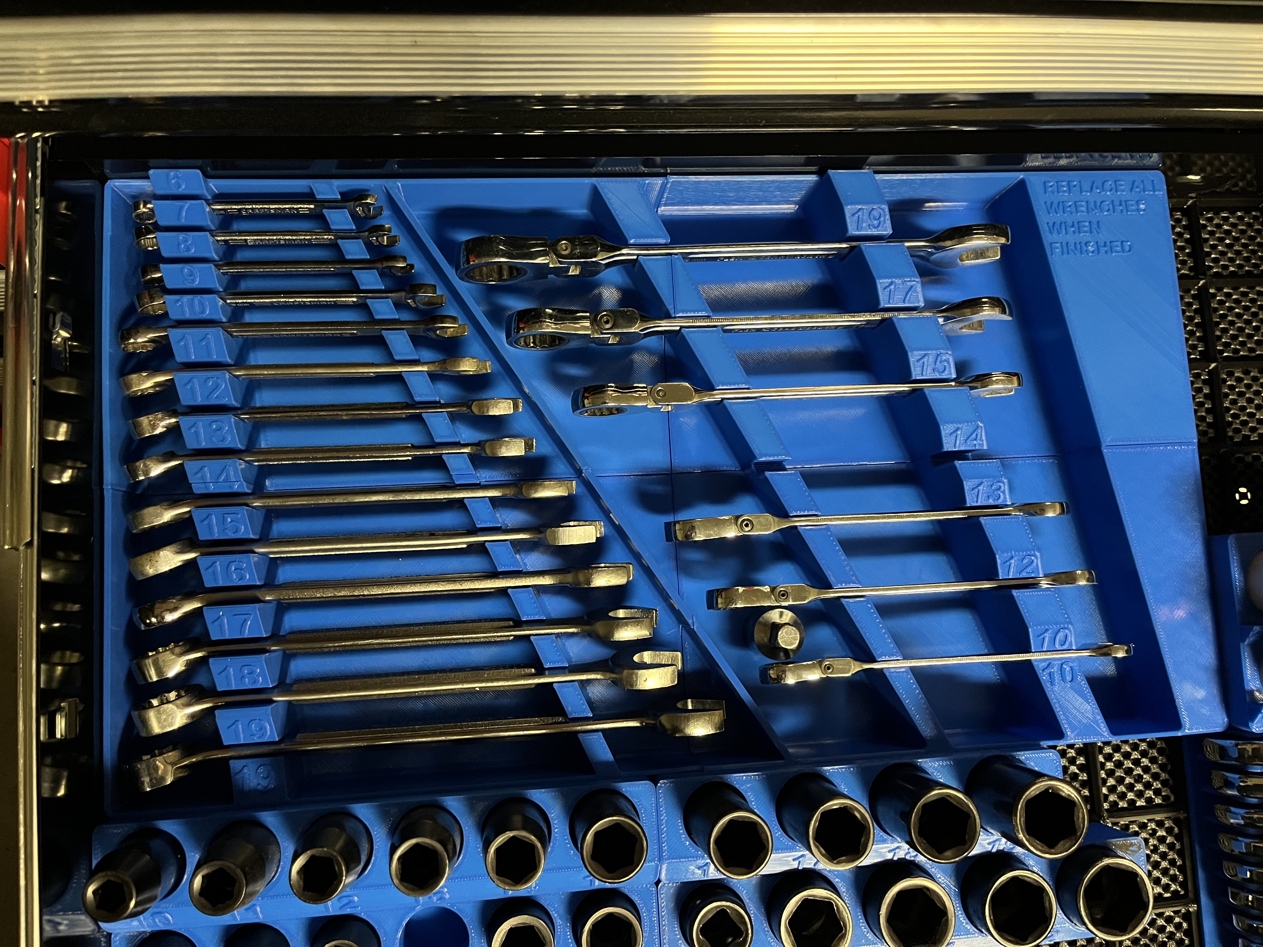 Gridfinity Metric Wrench Organizer for Craftsman and Gearwrench