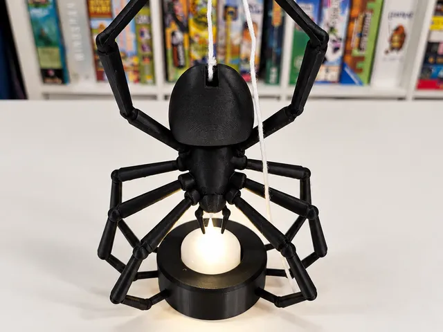 Black Widow Spider Hanging Tea Light Holder | Halloween Decor STL