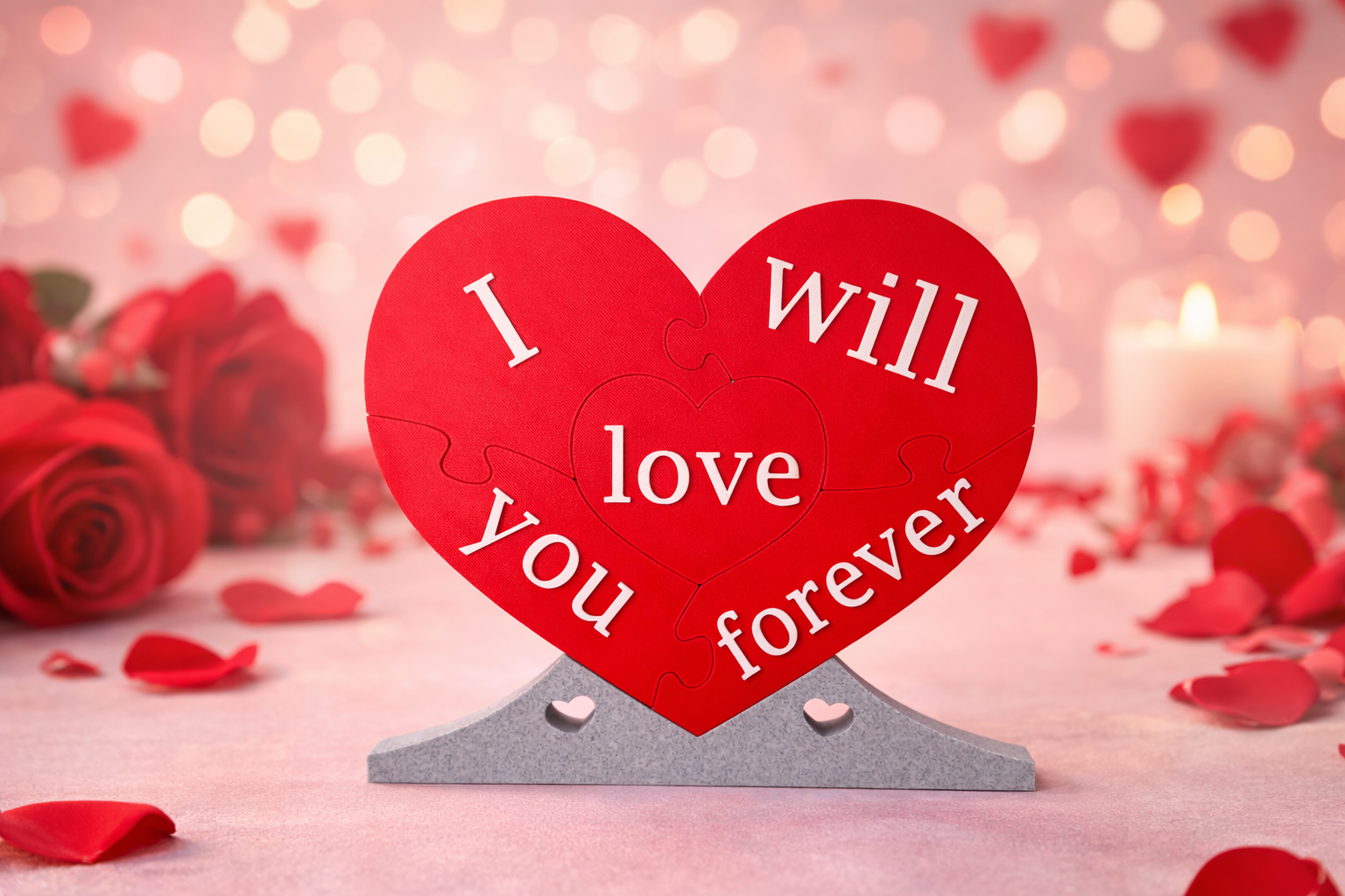 Heart-shaped jigsaw puzzle