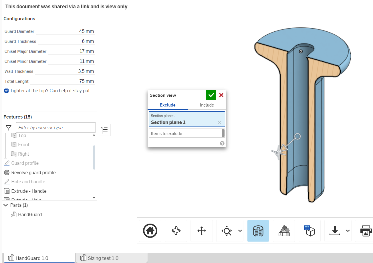 Masonry chisel handguard (customizable) — thumbnail 6