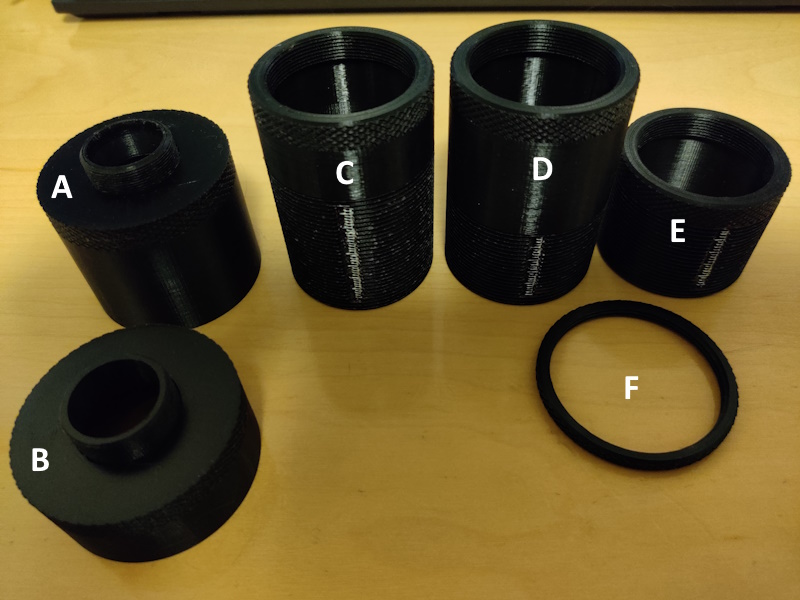 C-mount to M39-mount extendable extension for Raspberry Pi HQ Camera