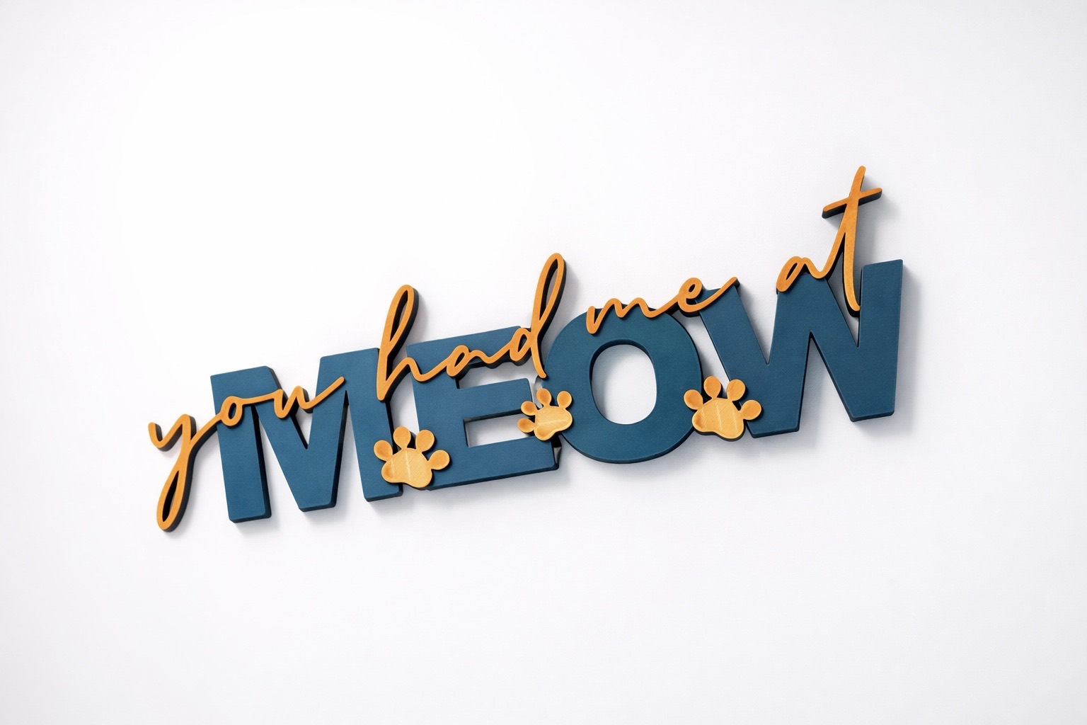 You Had Me At Meow – 3D Cat Decor Sign (Multicolor STL + 3MF) 3D model