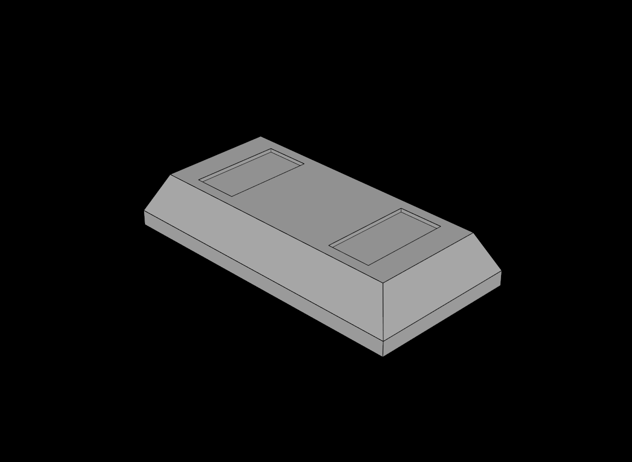 Lego Compatible (99563.dat) Tile  1 x  2 Chamfered with 2 Top Indentations