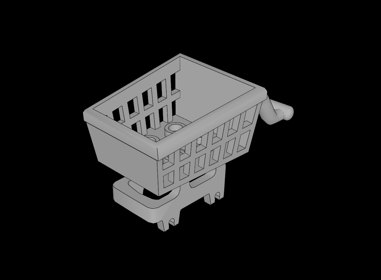 Lego Compatible (49649.dat) Minifig Shopping Cart Frame