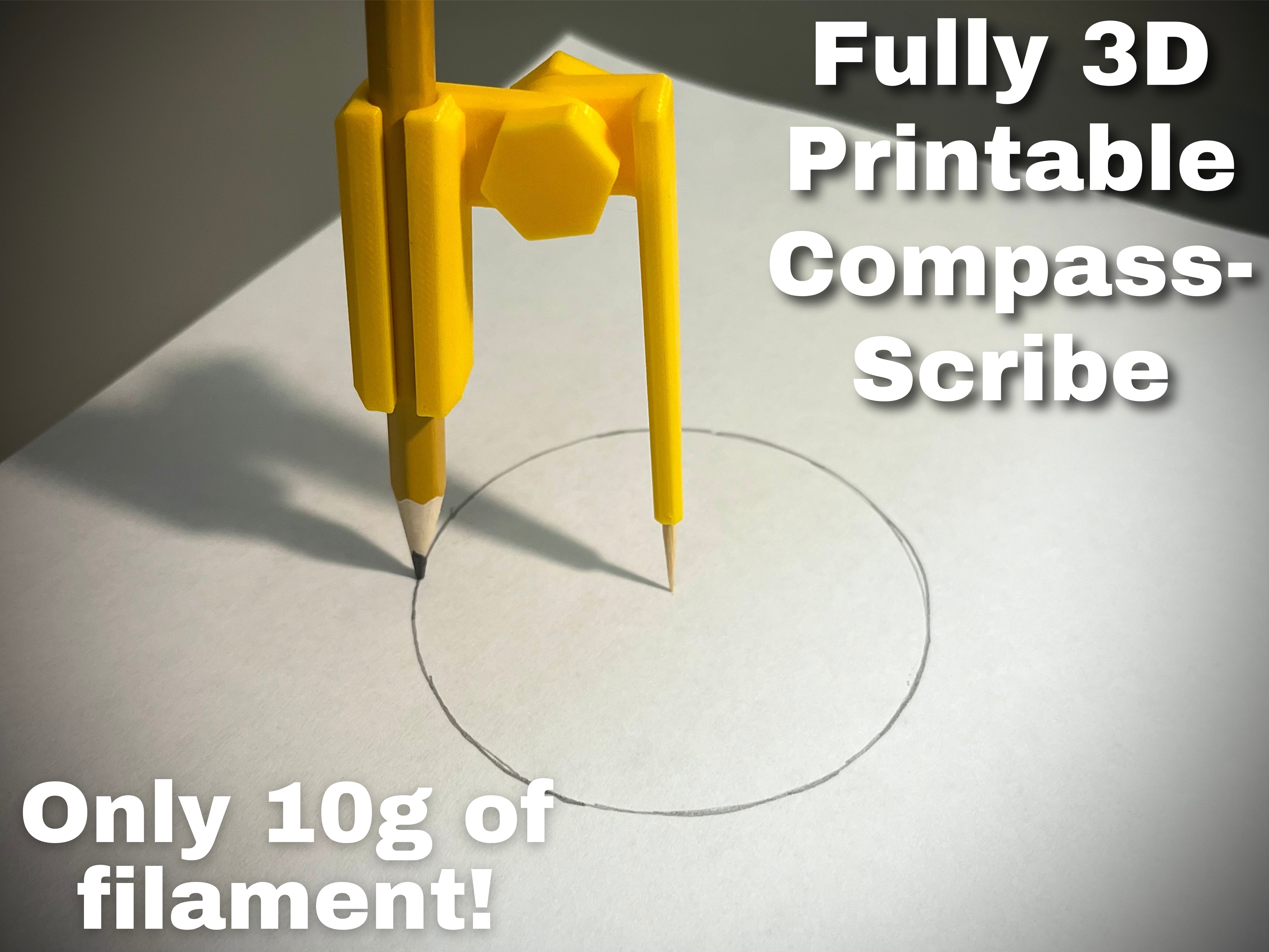 Simple Compass & Scribing Tool | Fully 3D Printed | Less than 10 grams
