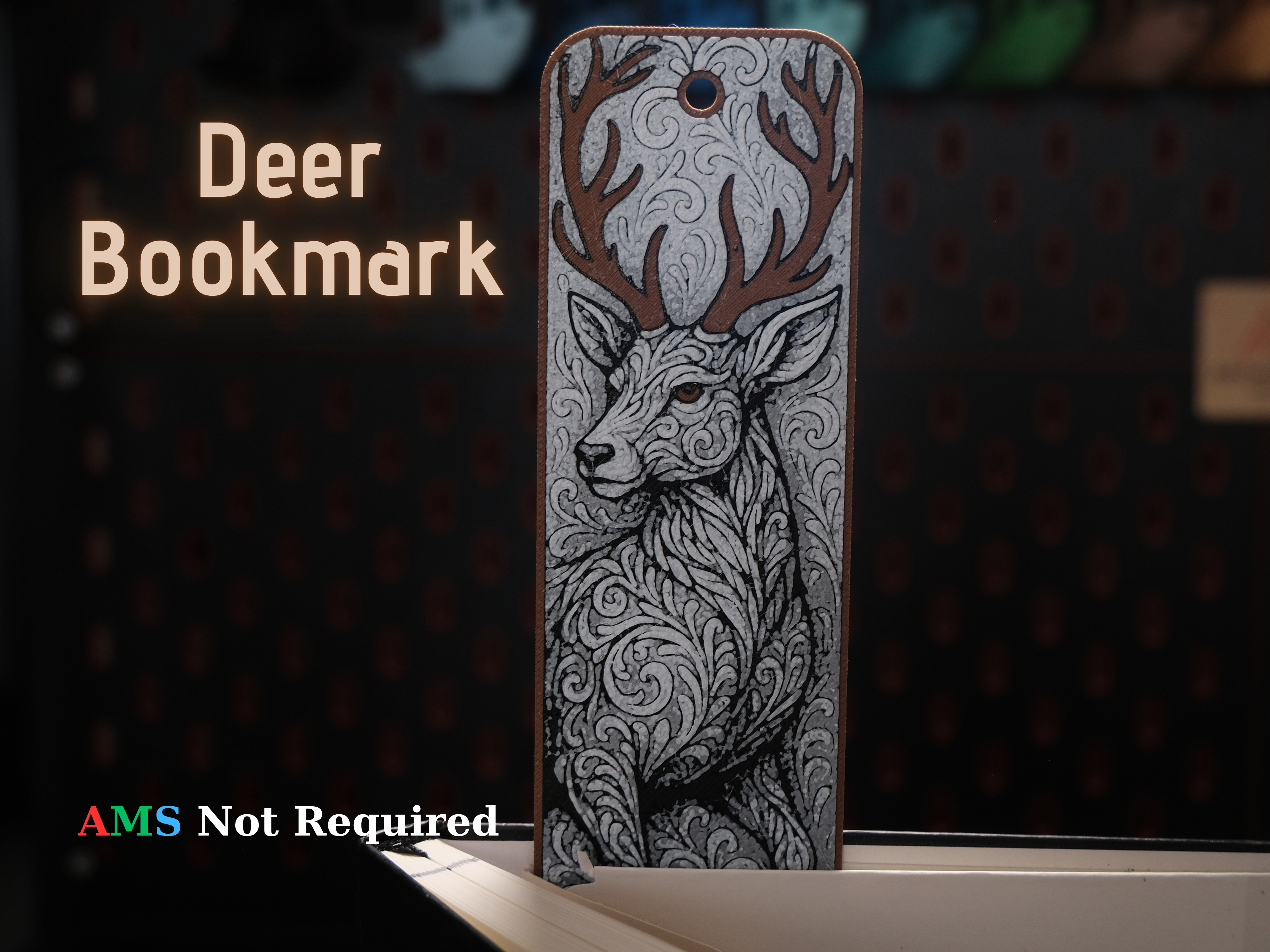 Ornamental Deer - Hueforge Bookmark