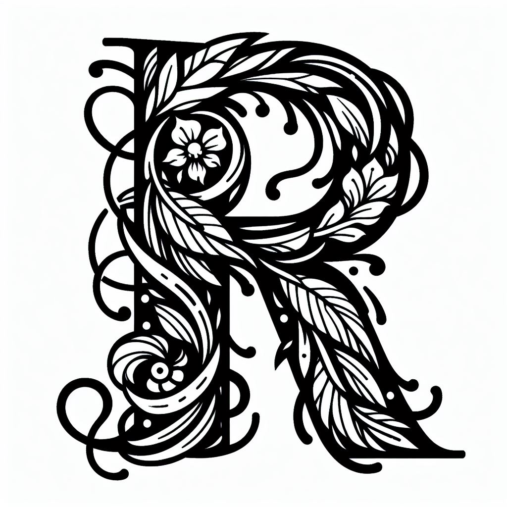 Frottage creation: letter R (version 5) by Nina Máčová | Download free ...