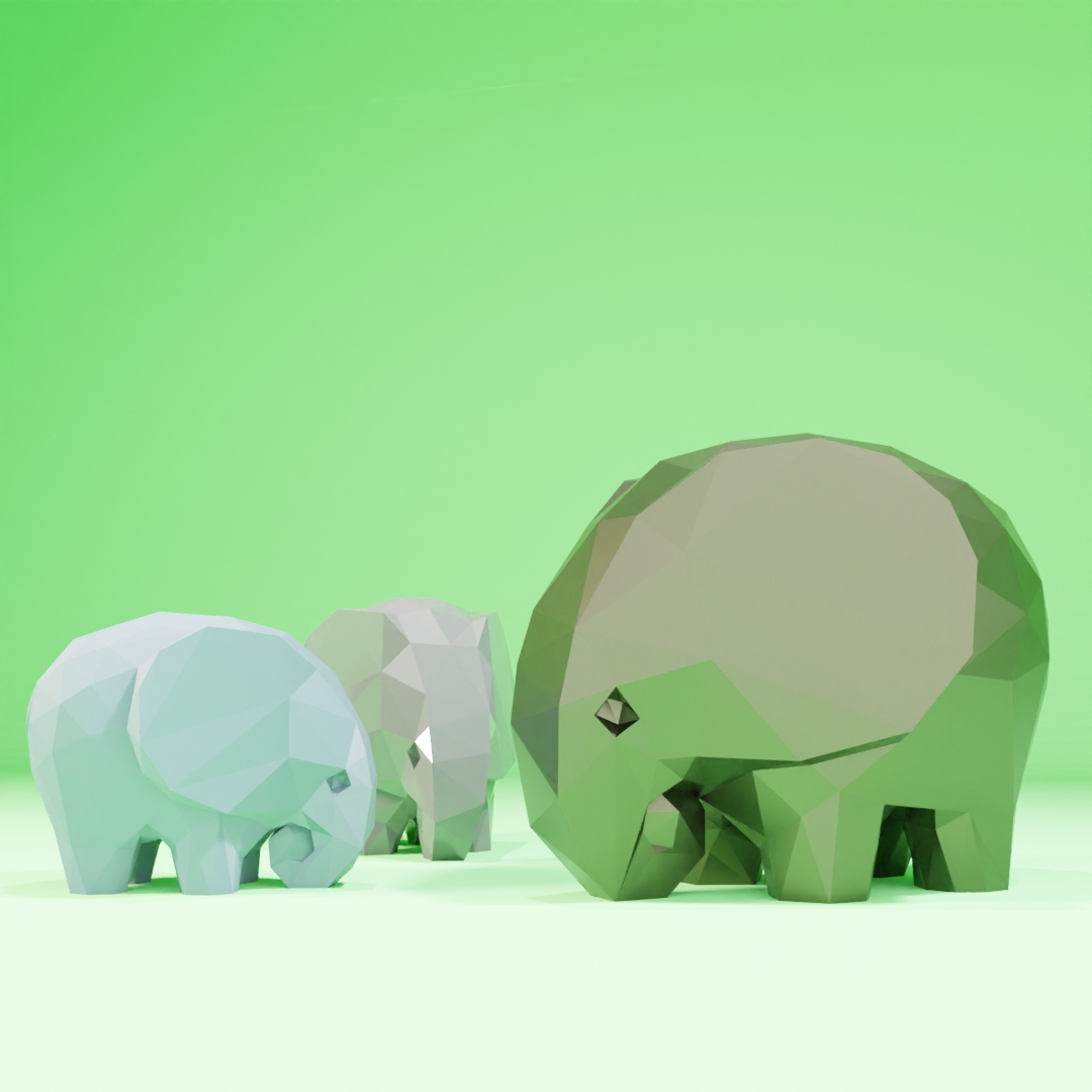 Low-Poly Elephant by Maker81 | Download free STL model | Printables.com